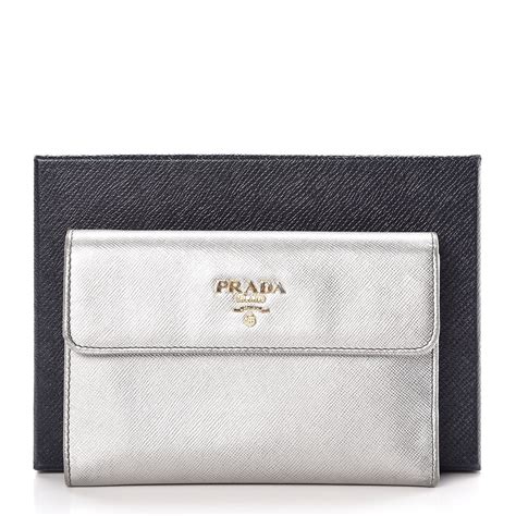 prada saffiano metal french flap wallet|authentic Prada wallet sale.